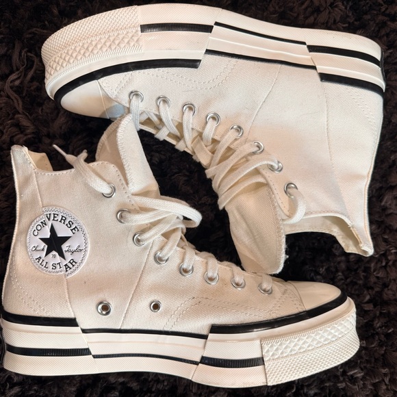CONVERSE CHUCK 70 PLUS HI TOP - EGRET/BLACK/EGRET - 7.5 W / 9.5 M - Picture 9 of 12